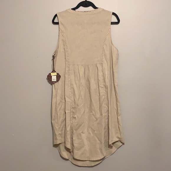 NWT Knox Rose tan linen floral tank dress XL - Picture 5 of 7